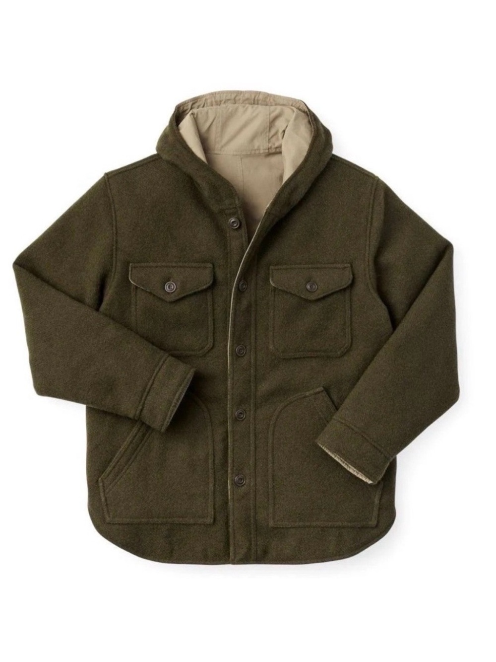 Filson Snohomish Reversible McKinley Green New Wool Military-Style Field Jacket - Picture 4 of 13